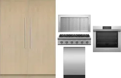 6 Piece Package Includes Refrigerator, Freezer, Cooktop, Wall Oven, Hood And Dishwasher